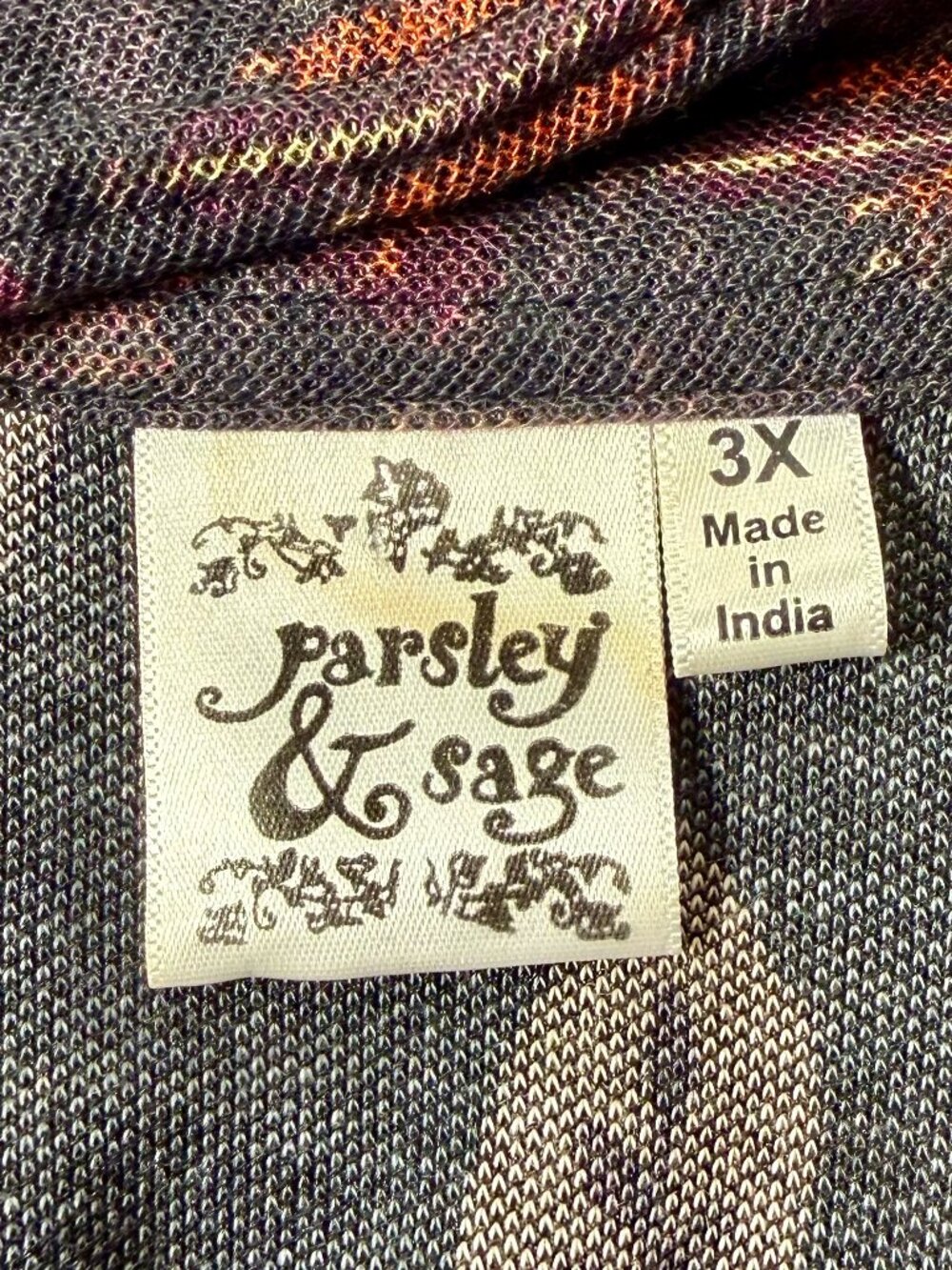Parsley & Sage Mixed Print Autumnal Floral Boho Lagenlook Button Top Women’s 3X - Picture 9 of 10